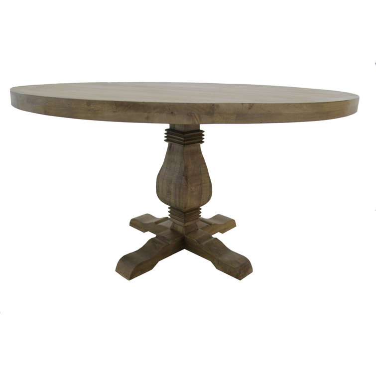Red Barrel Studio® 54'' Mango Solid Wood Pedestal Dining Table Wayfair